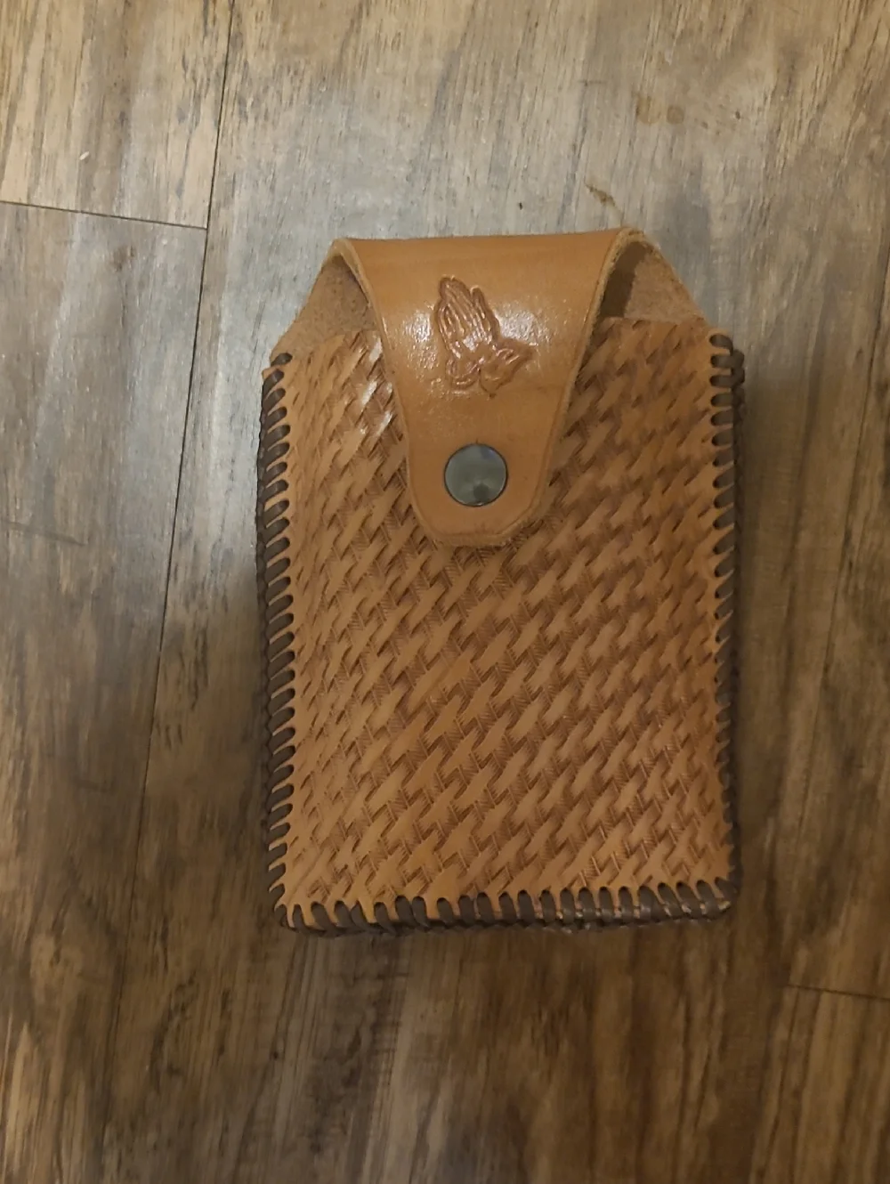 Hand Tooled Leather Cell Phone Case Buckle Clip